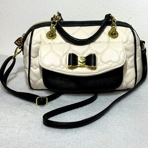 Betsey Johnson Classic Heart Quilted Sachel Handbag